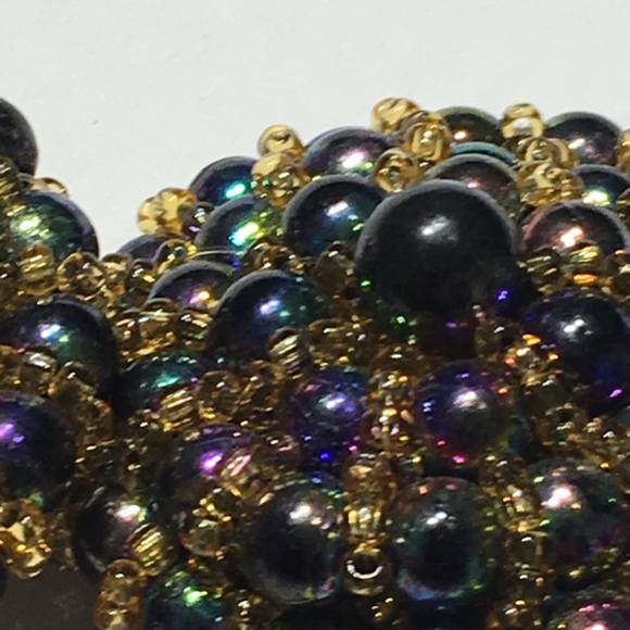 Vintage Cluster Bead AB Clip Earrings - Picture 3 of 8